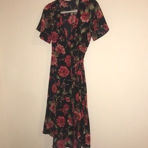 Floral Wrap around Midi Dress